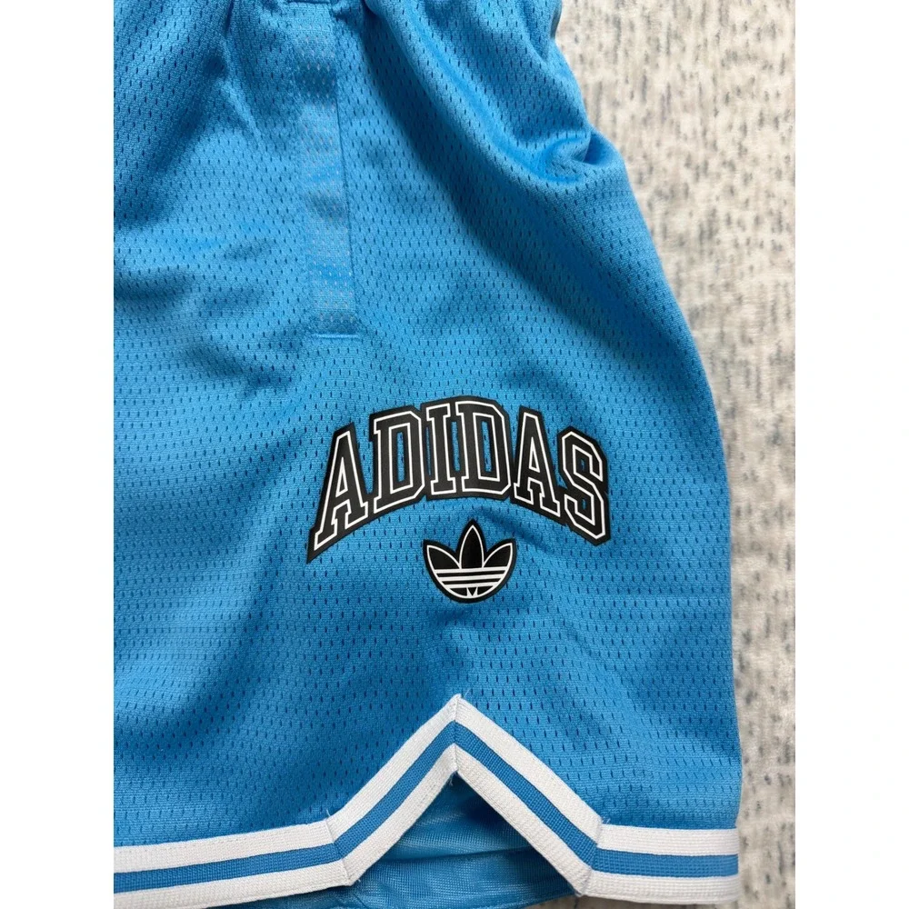 Adidas Originals Boys Mesh Basketball Shorts Sky Rush Blue JW1989 Size M‎ NWT